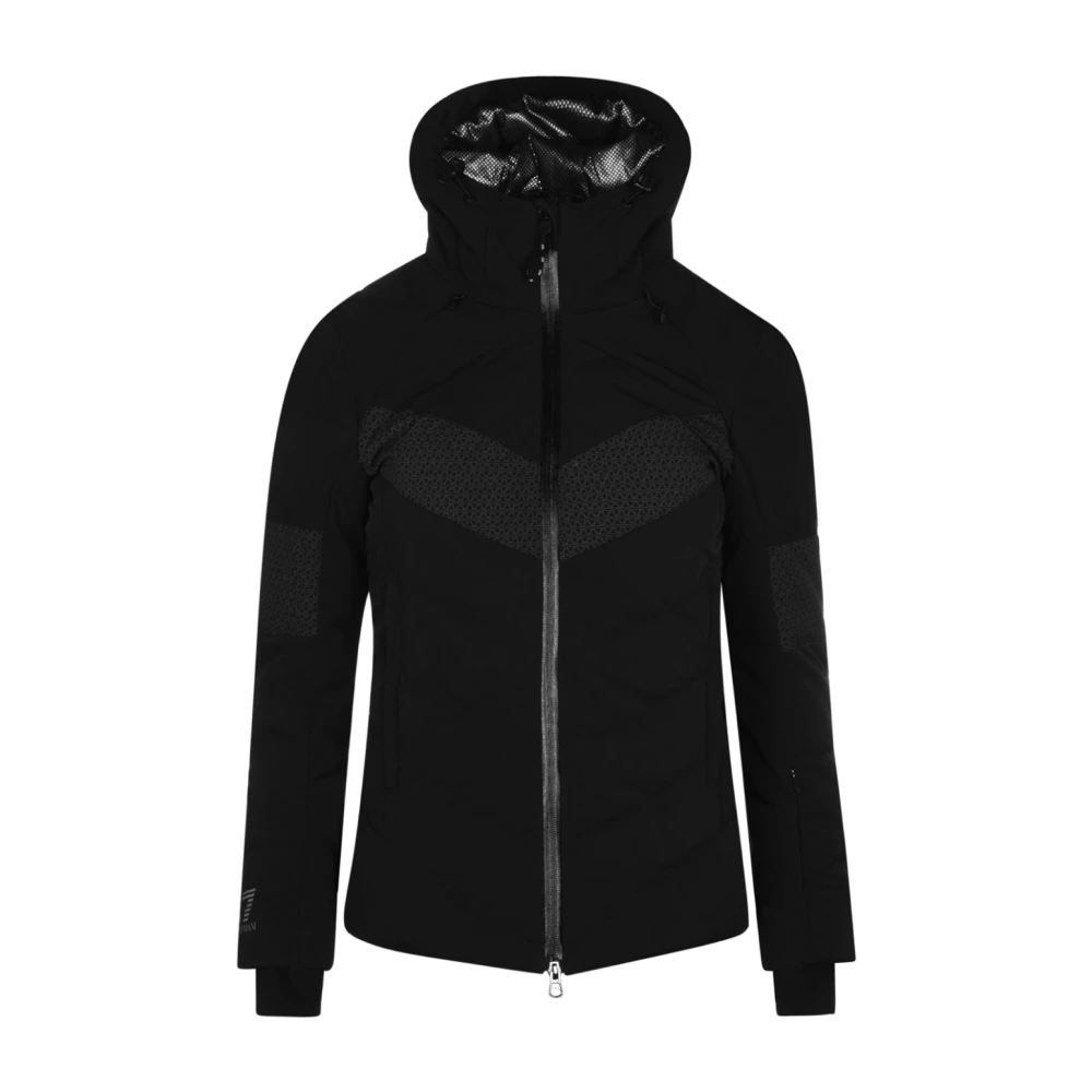 Emporio Armani EA7 Zwarte Race Ski Down Jacket Black Dames