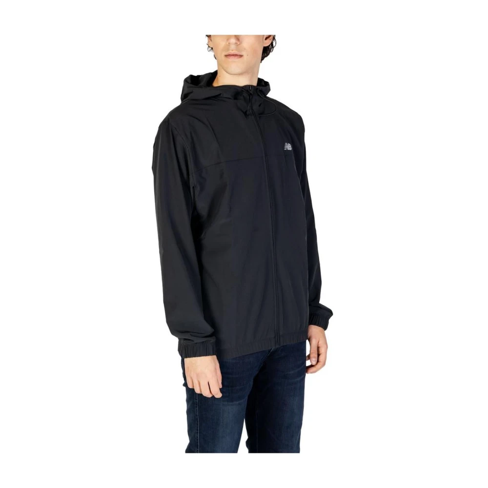 New Balance Moderne Zwarte Polyester Hardloopjack Black Heren
