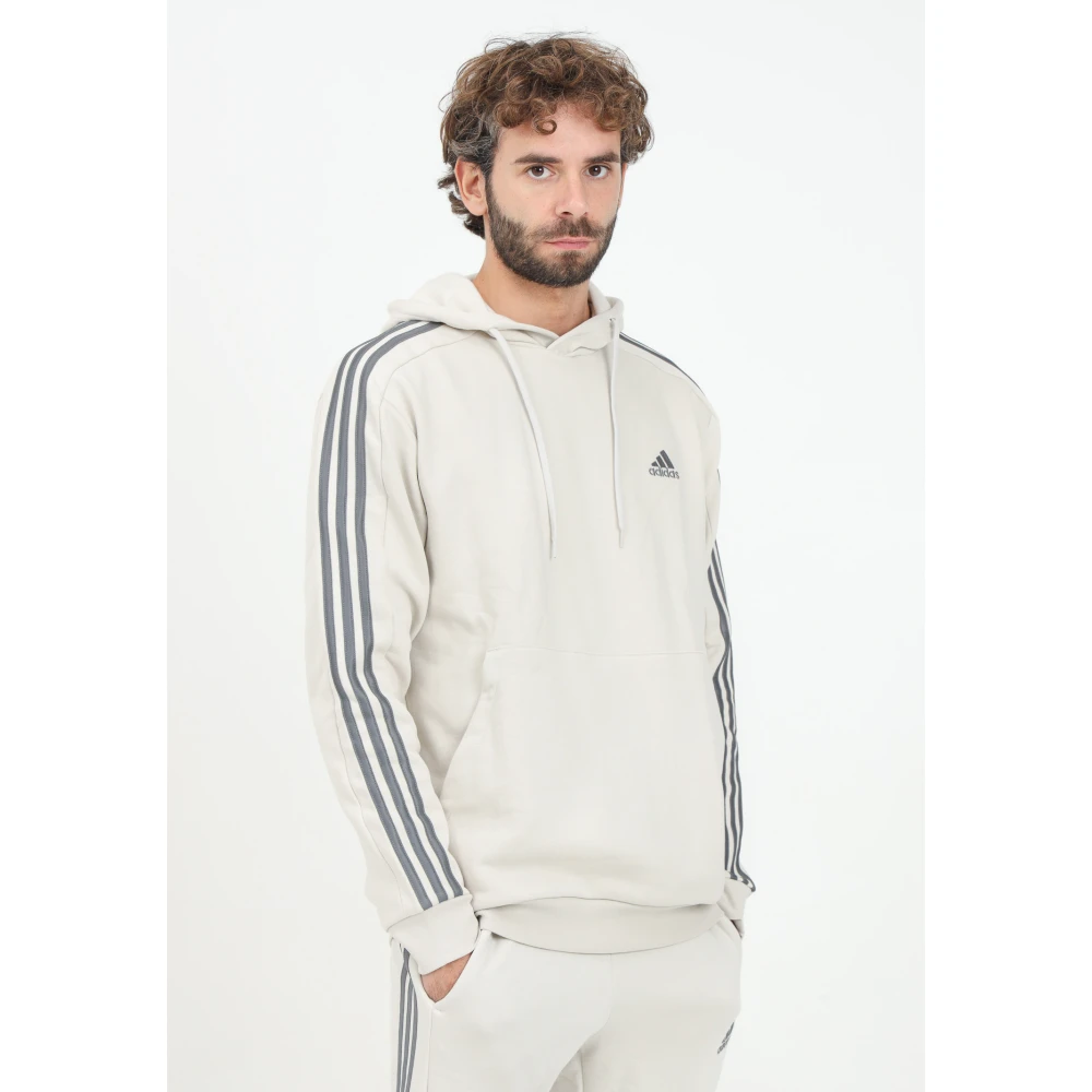 Adidas Essentials Fleece 3-Stripes Sweater White Heren