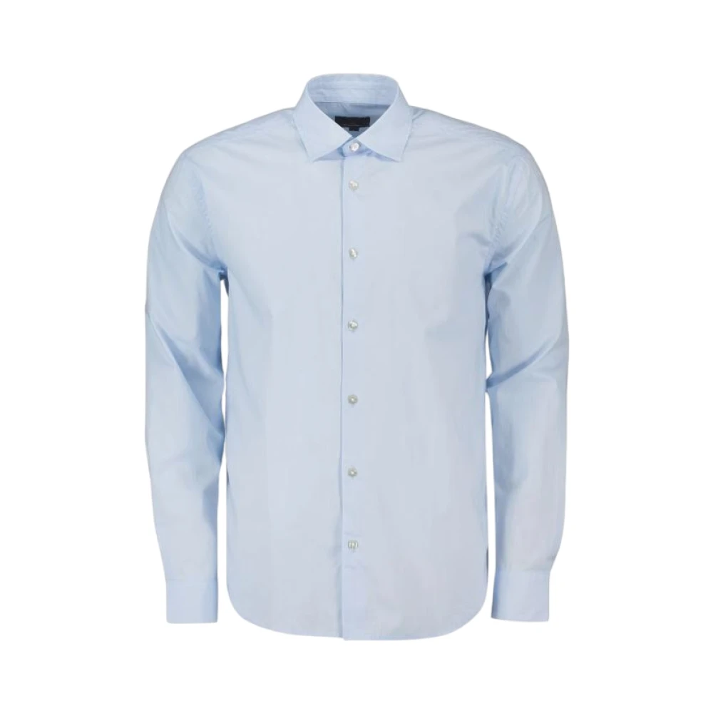 Peuterey Blue Casual Shirts, Male, M, Cotton Shirt Slim Fit