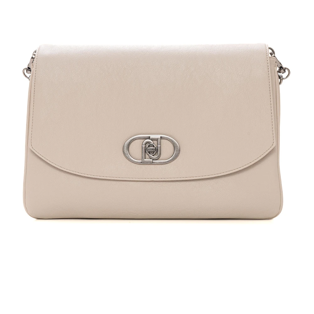 Liu Jo Stijlvolle Messenger Tas met Klep Sluiting Beige Dames