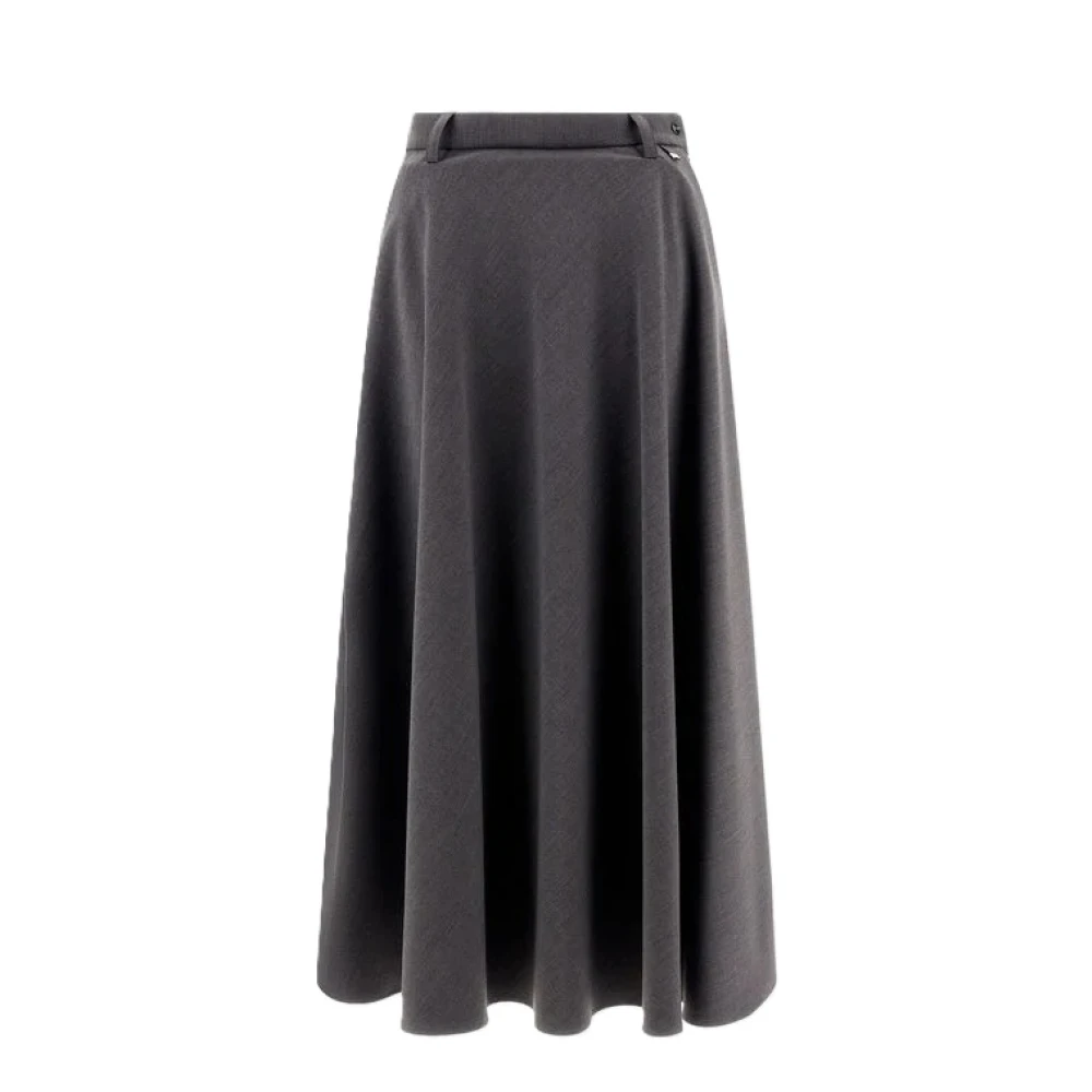 Herno Geweven Midi Rok met Zakken Gray Dames