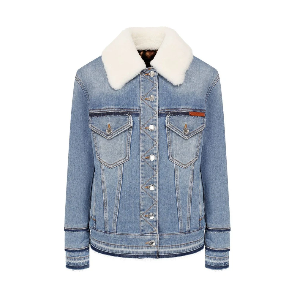 Dolce & Gabbana Lichtblauwe Katoenen Jas & Mantel Blue Dames