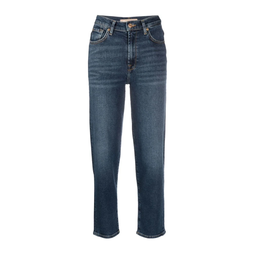 7 For All Mankind Hoge Taille Cropped Jeans Blue Dames