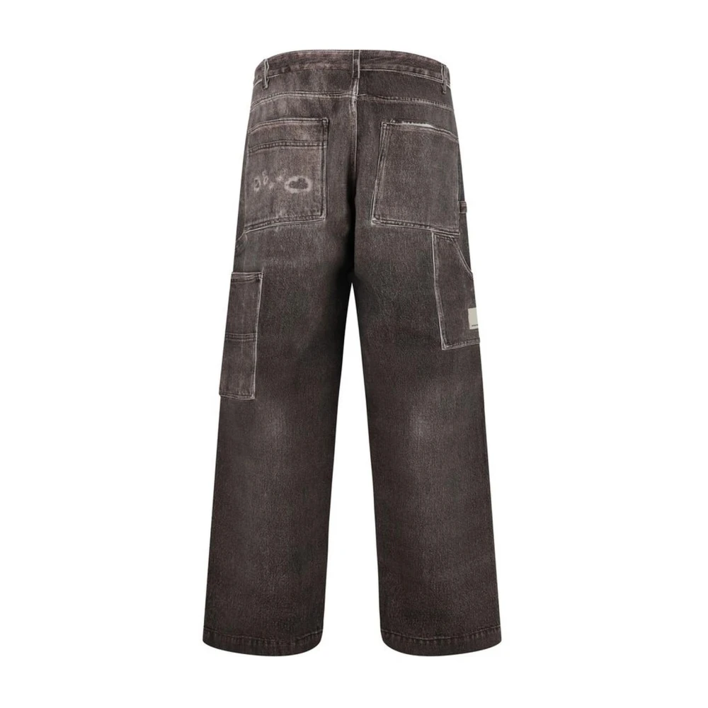 Emporio Armani Laag getailleerde katoenen jeans met vijf zakken Gray Heren