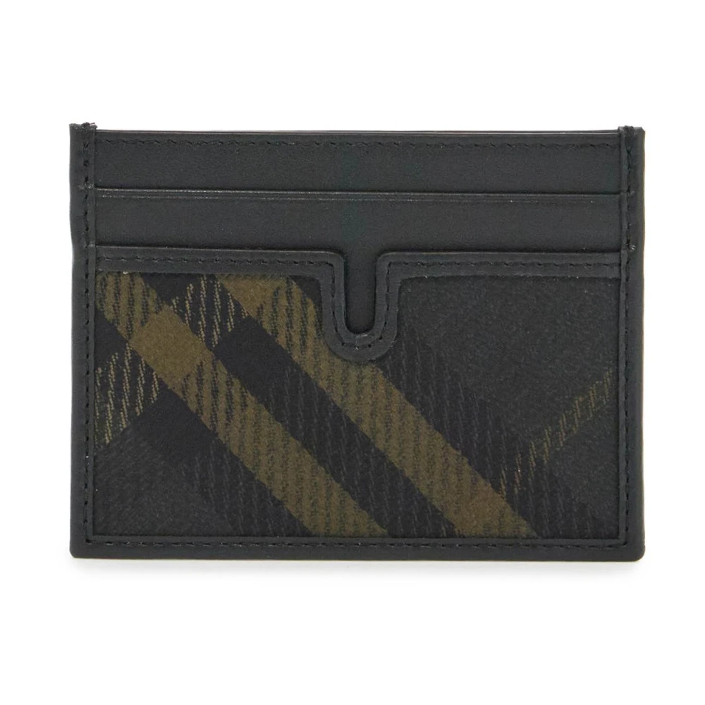 Burberry Ruitpatroon Leren Kaarthouder Black Heren