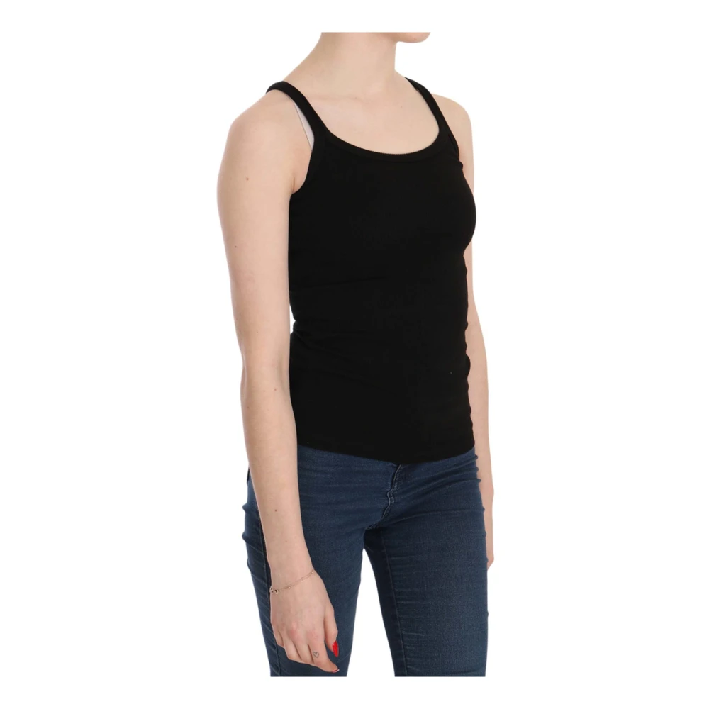 Pink Memories Zwarte Mouwloze Spaghetti Strap Top Black Dames