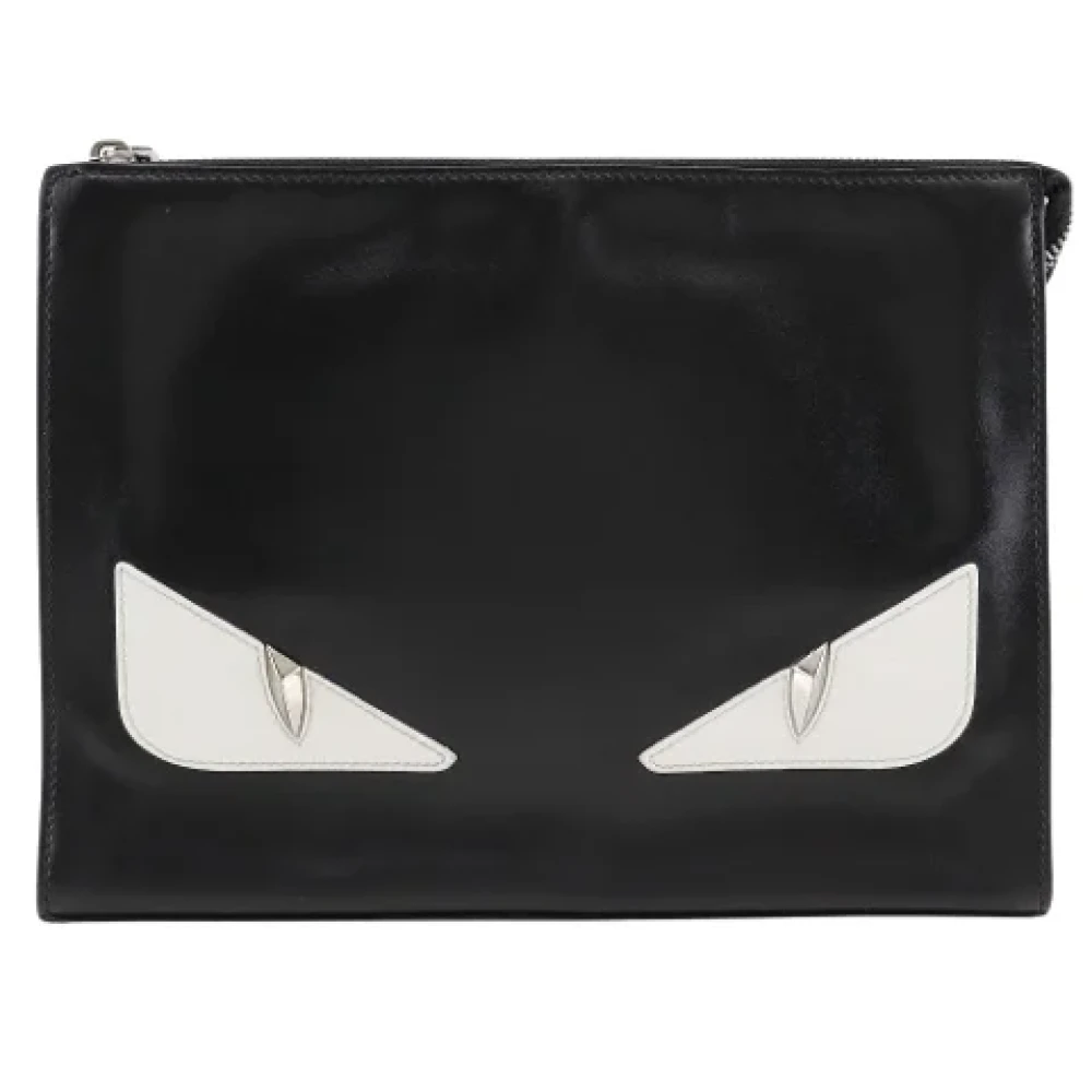 Fendi Vintage Pre-owned Leather clutches Black Dames