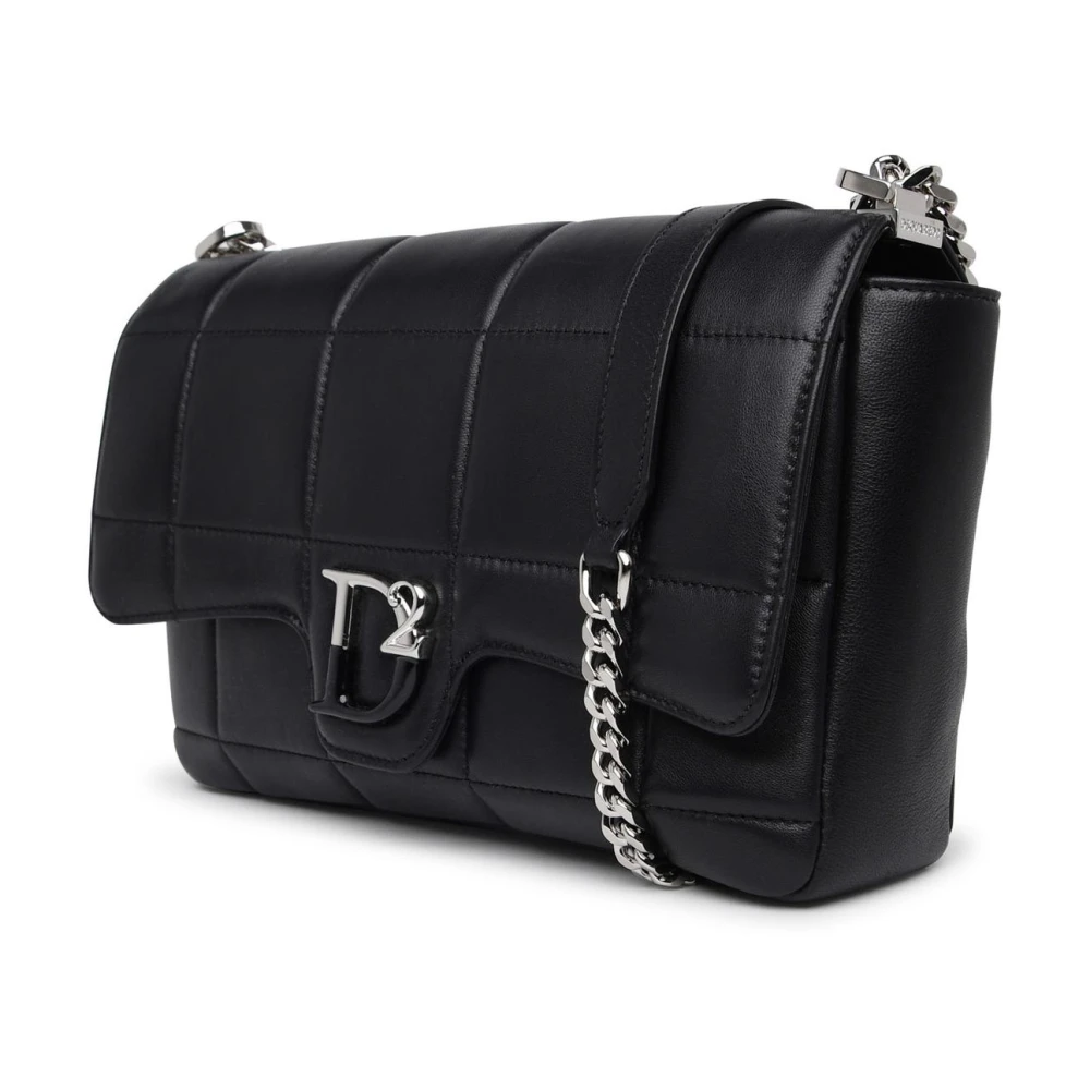 Dsquared2 Gewatteerde Leren Schoudertas Black Dames