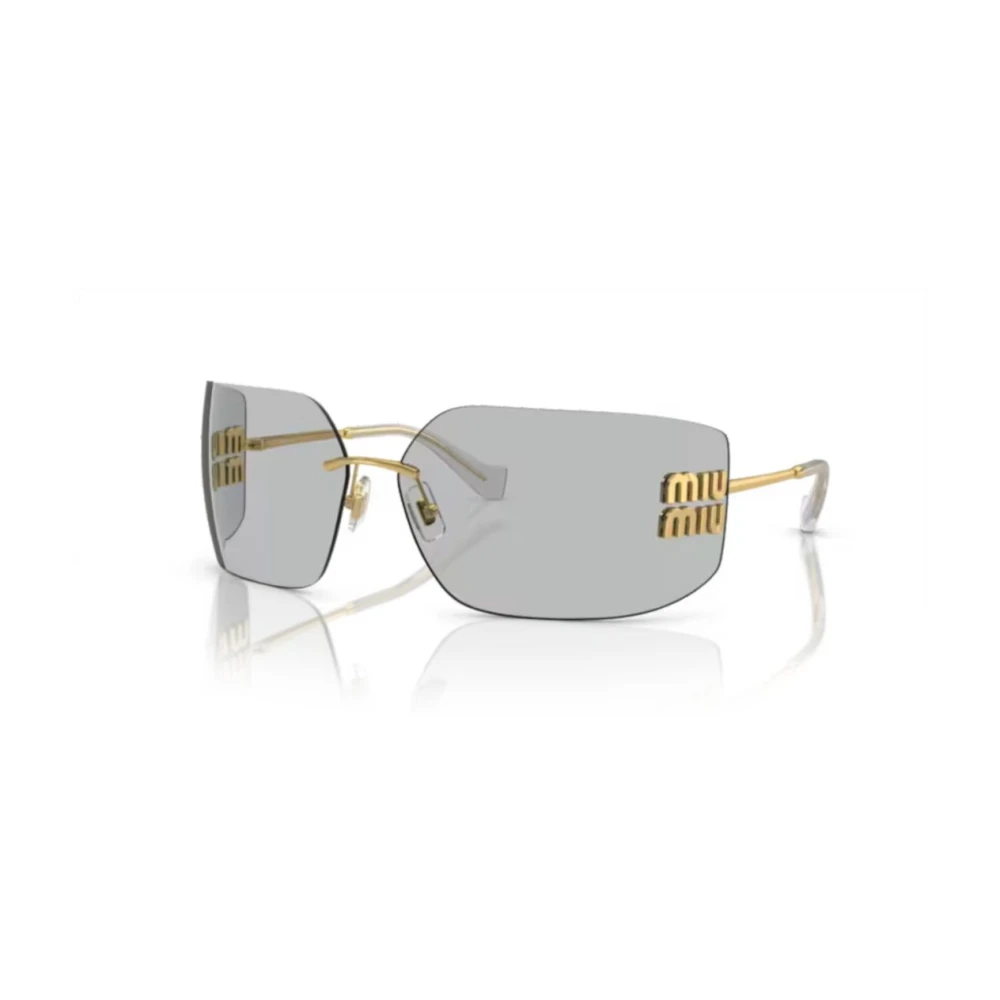 Miu Miu , Sunglasses, Female, Yellow, One Size, Stylish Rimless Sunglasses Mu54ys - Image 6