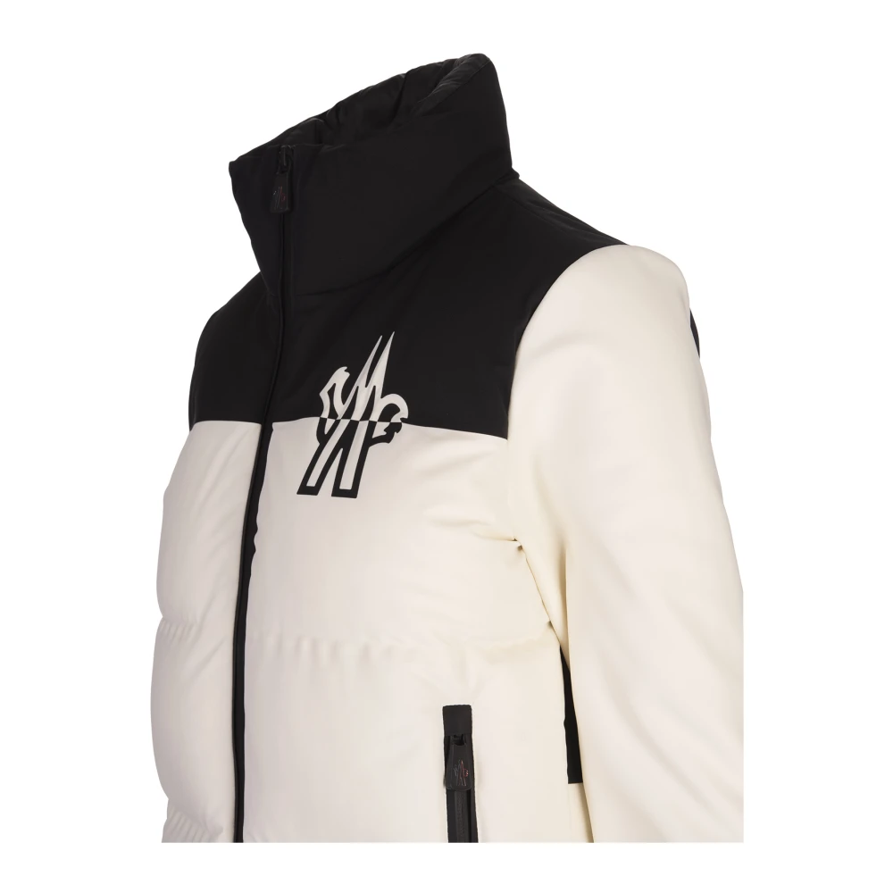 Moncler Tweekleurige Gewatteerde Cardigan Gewatteerd Nylon White Dames