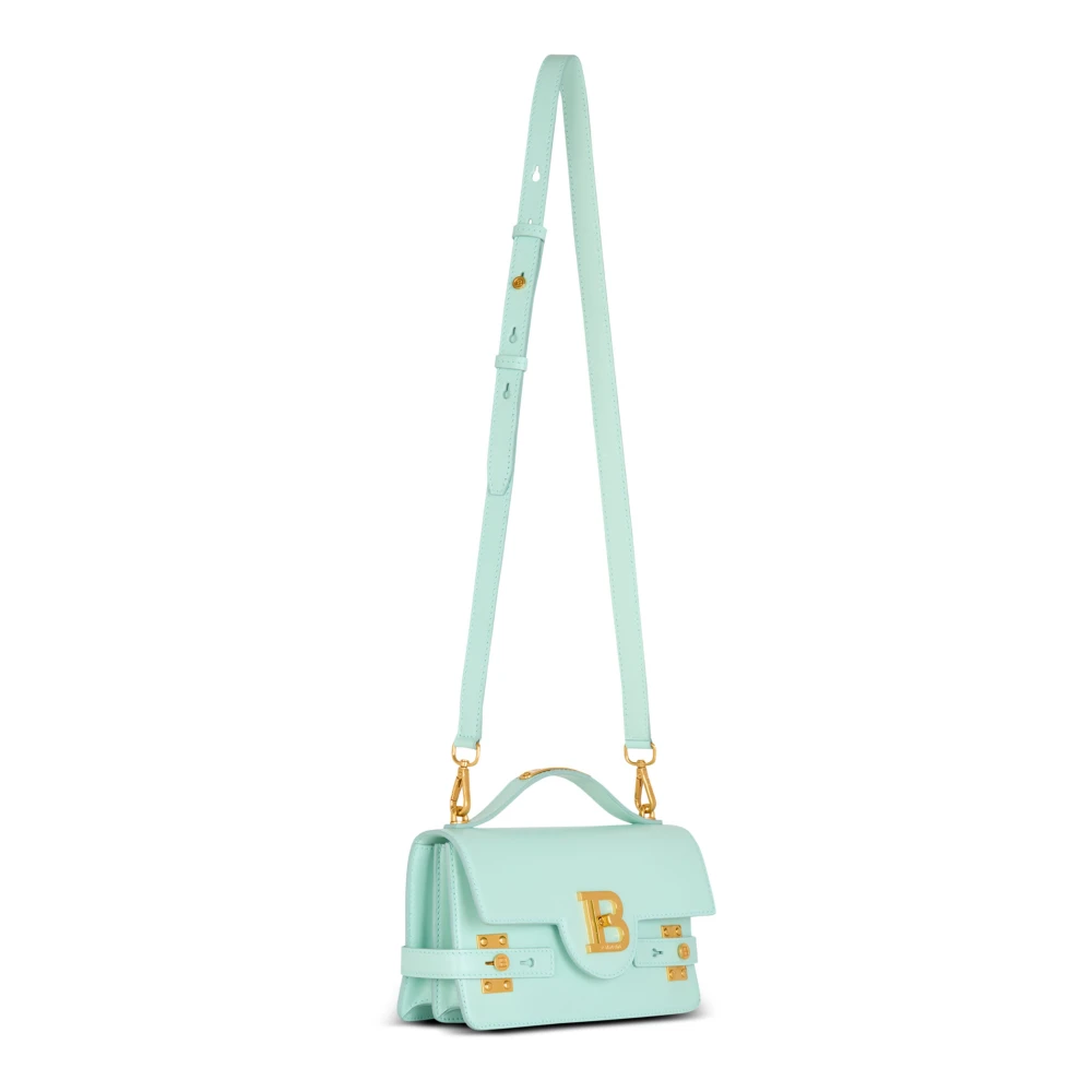 Balmain B-Buzz Shoulder 24 kalfsleren tas Blue Dames