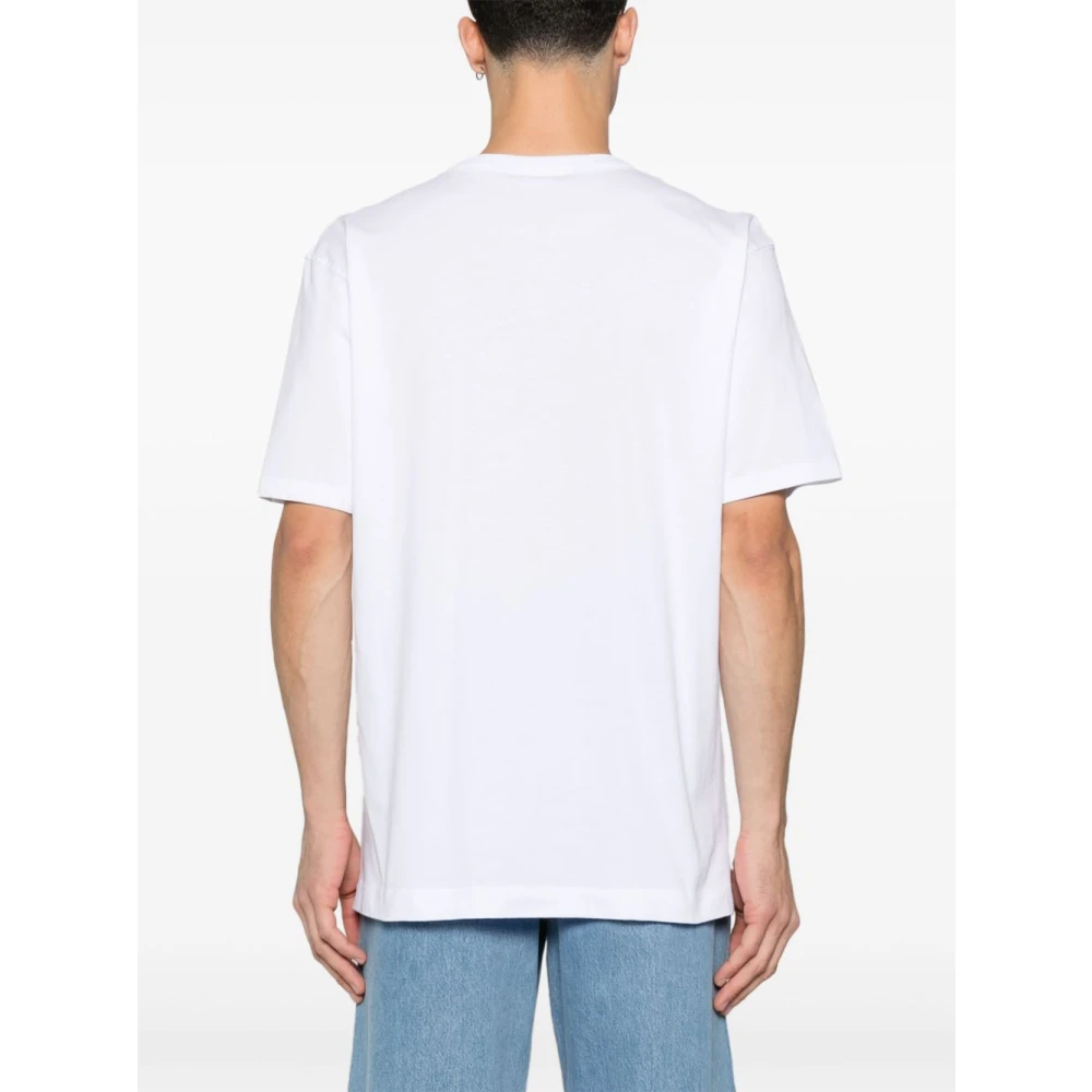 Dries Van Noten Grafische Print Wit Katoenen T-shirt White Heren