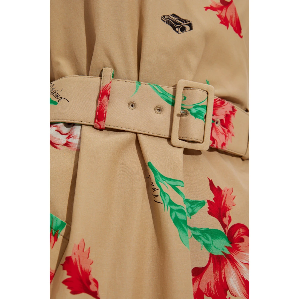 Moschino Jurk met bloemenmotief Beige Dames