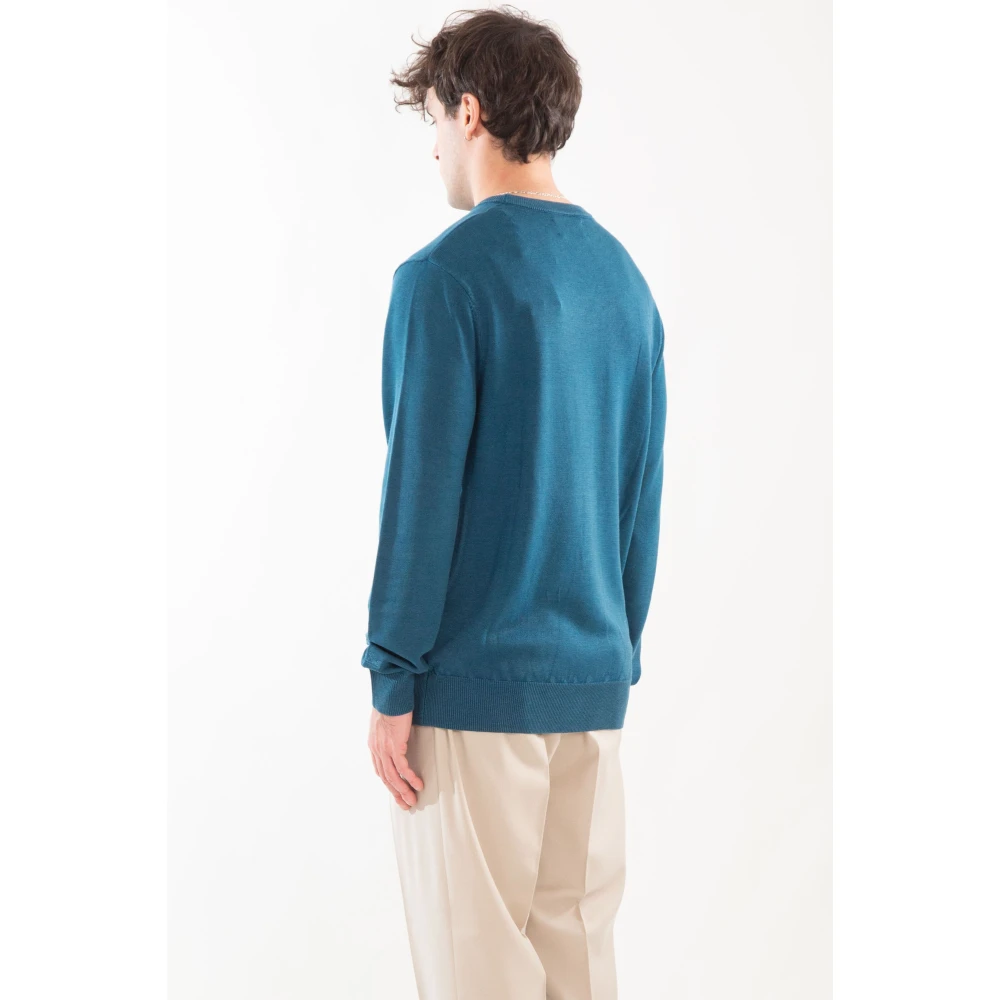 MC2 Saint Barth Vintage Merino Sweater Blue Heren