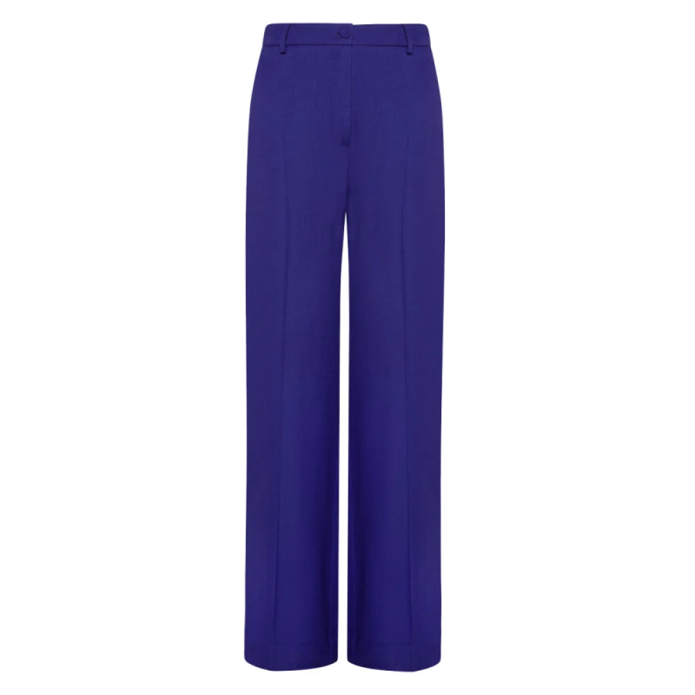 Momoni Blauwe wollen rechte broek Purple Dames