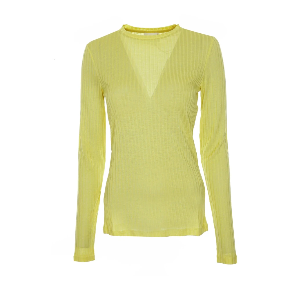 Closed Round-neck Knitwear Yellow Dames