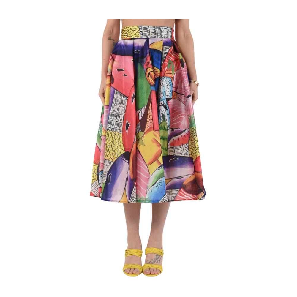 Stella Jean Multicolor Bedrukte Lange Rok Multicolor Dames