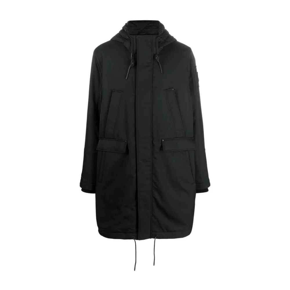 Moose Knuckles Men's Black Hooded Parka Coat