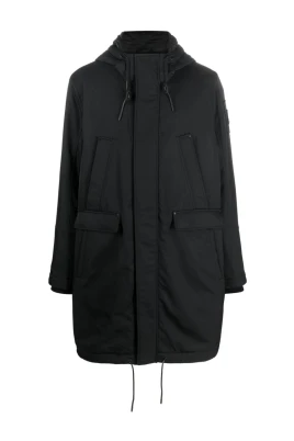 Svart huva parkas