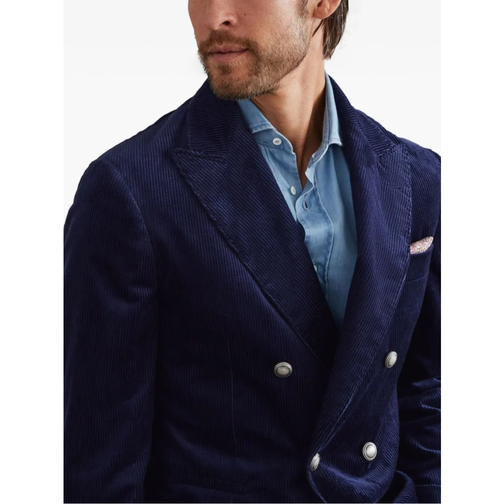 BRUNELLO CUCINELLI Blauwe Jas voor Mannen Aw24 Blue Heren