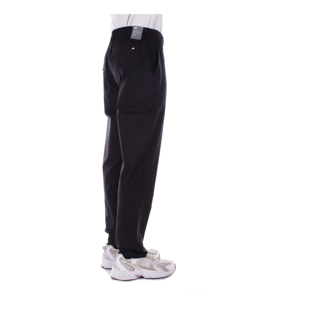 New Balance Zwarte Logo Broek Regular Fit Black Heren
