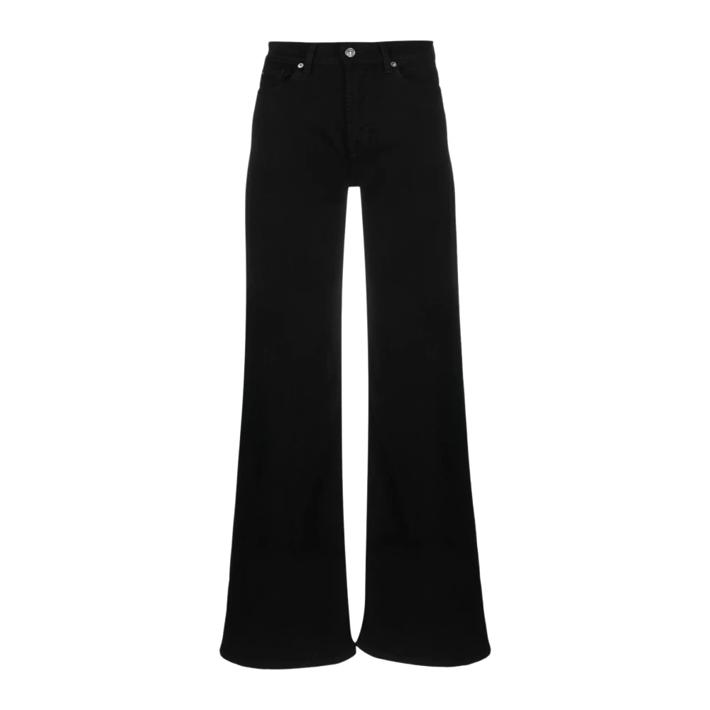 7 For All Mankind Black Wide Jeans, Female, W29, High-Waisted Wide-Leg Jeans