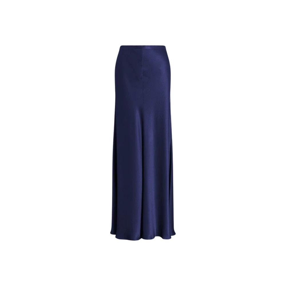 Alberta Ferretti Blue Maxi Skirts, Female, Xs, Shiny Satin Skirt