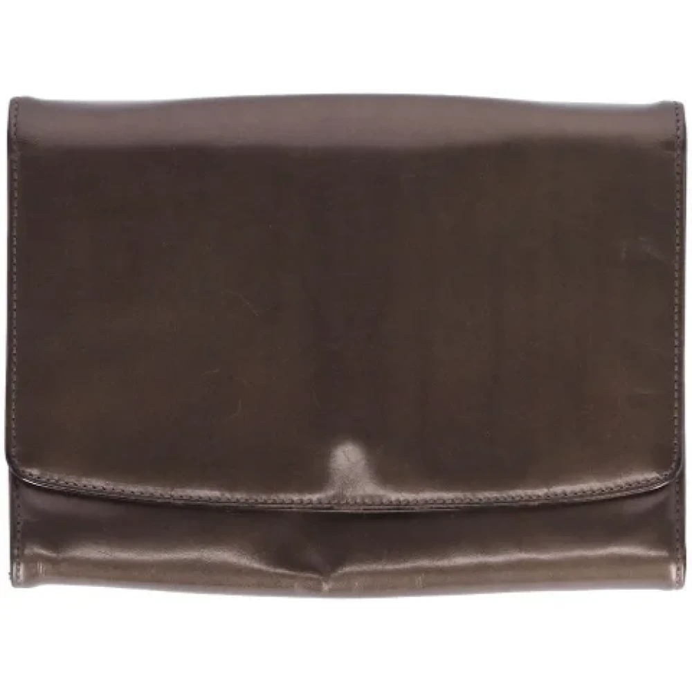 Salvatore Ferragamo Pre-owned Leather clutches Brown Dames