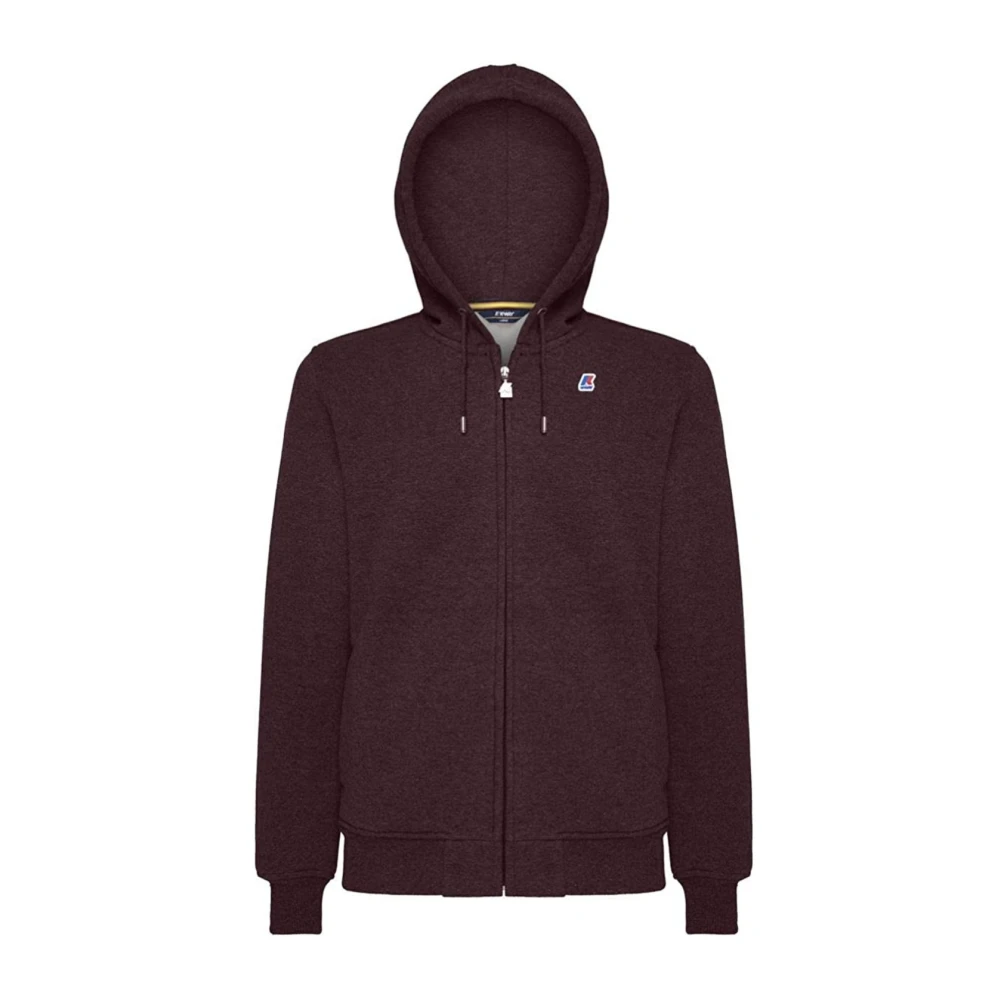K-Way Men's Brown Red Dahlia Hooded Sweatshirt - Zip-Throughs - S - Sweatshirts & Hoodies