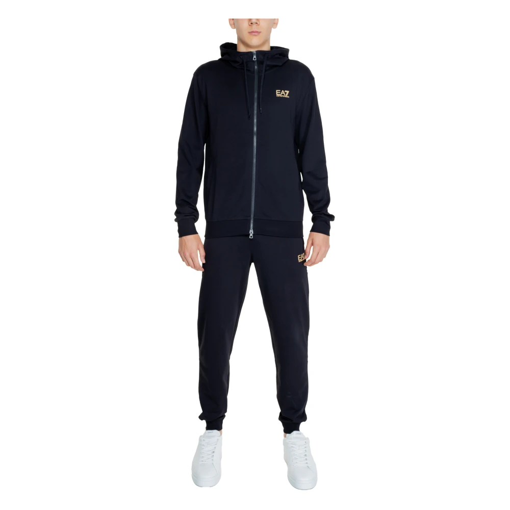 Emporio Armani EA7 Zwarte Hoodie Trainingspak Heren Herfst Winter Black Heren