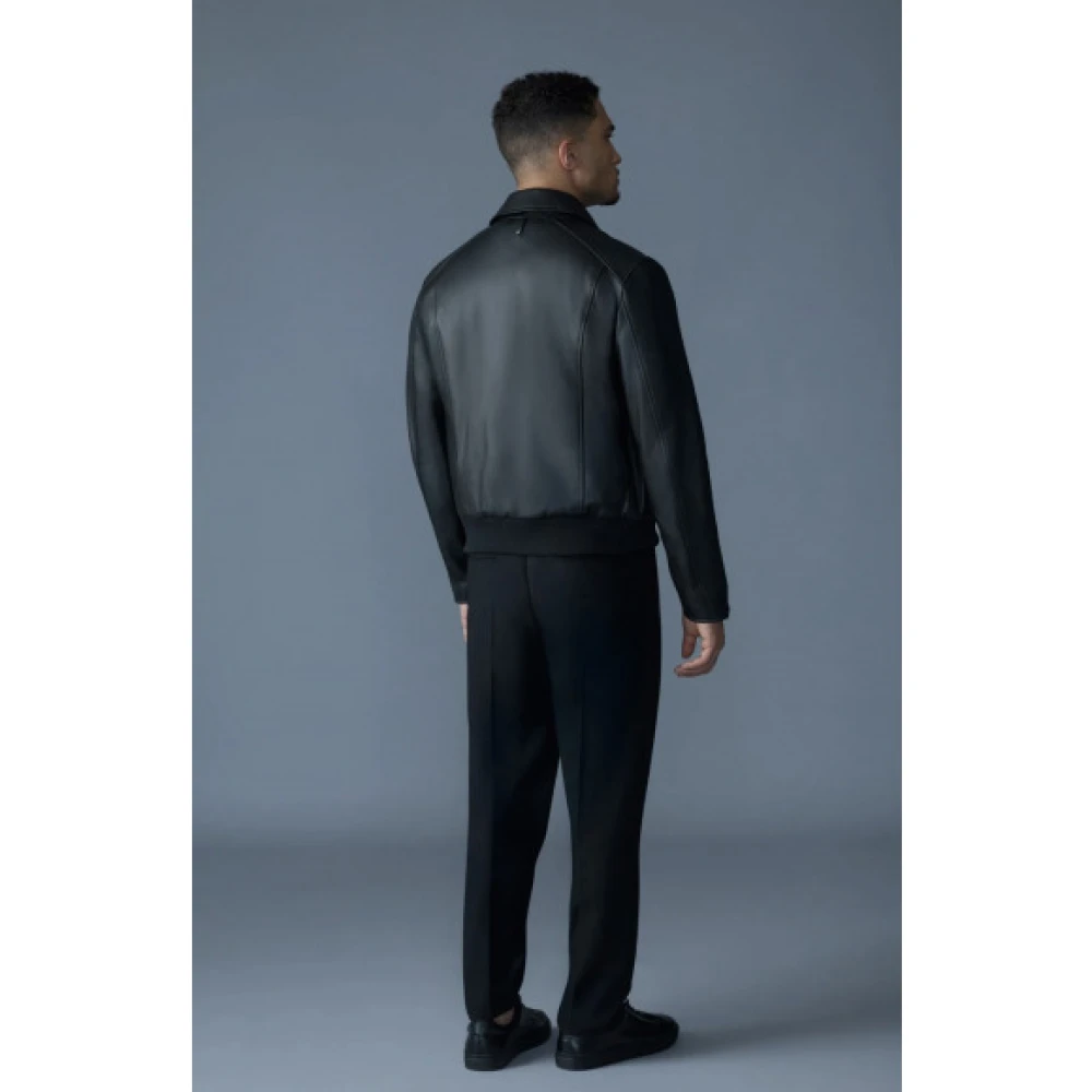 Mackage Chance-Z Spread Kraag Leren Jas Black Heren