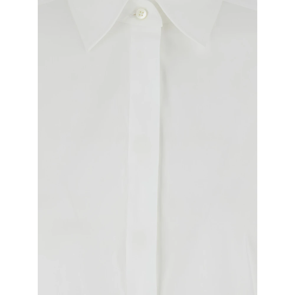 BRUNELLO CUCINELLI Witte Shirt met Puntkraag van Katoenmix White Dames