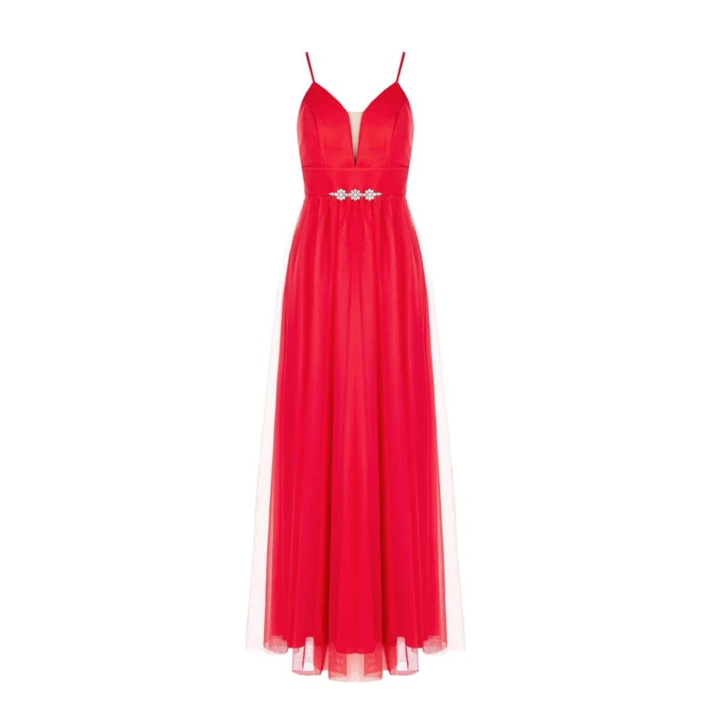 RINASCIMENTO Effen Maxi-jurk met Juweeldetails Red Dames