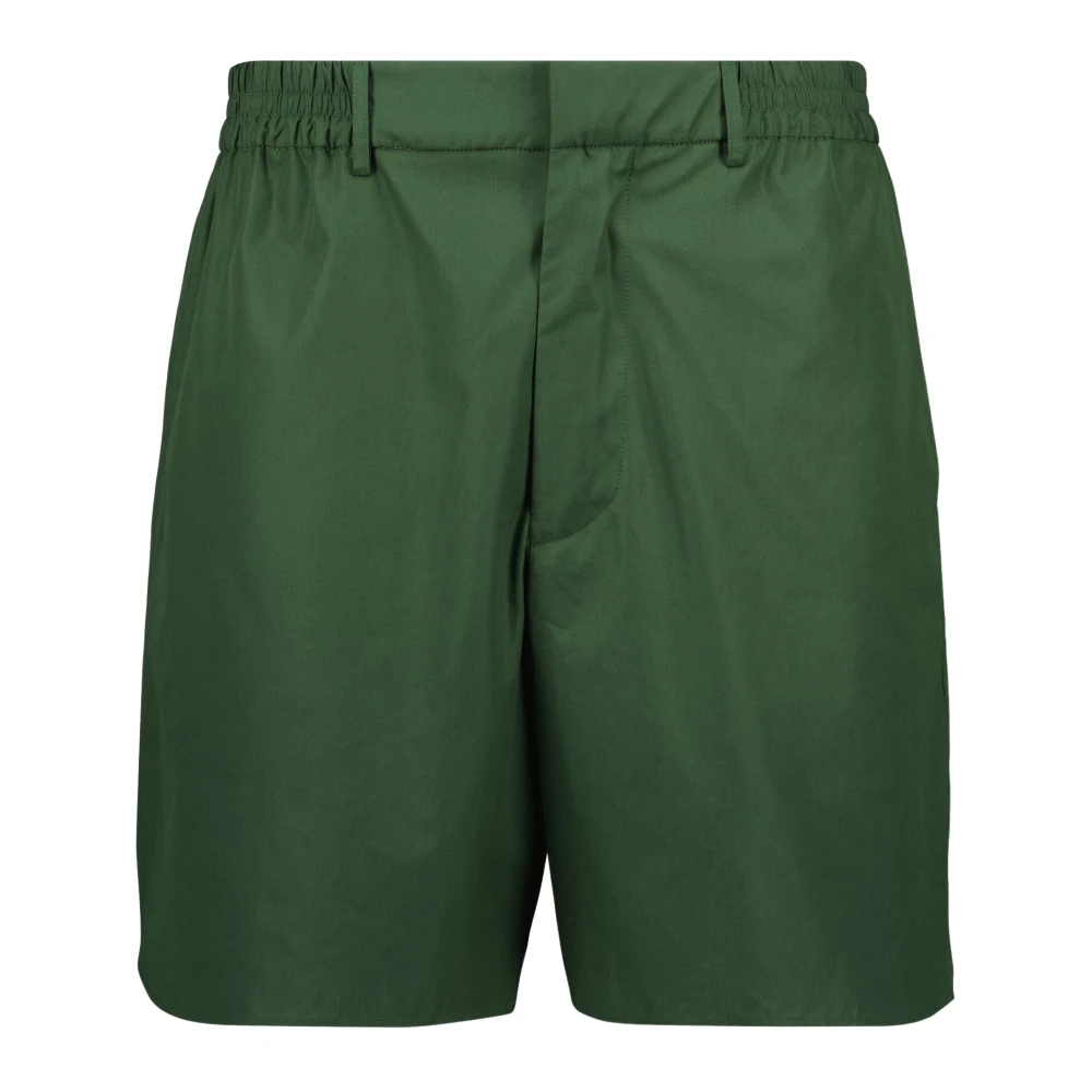 Fendi Men's Green Cotton Khaki Shorts Spring-Summer 2025