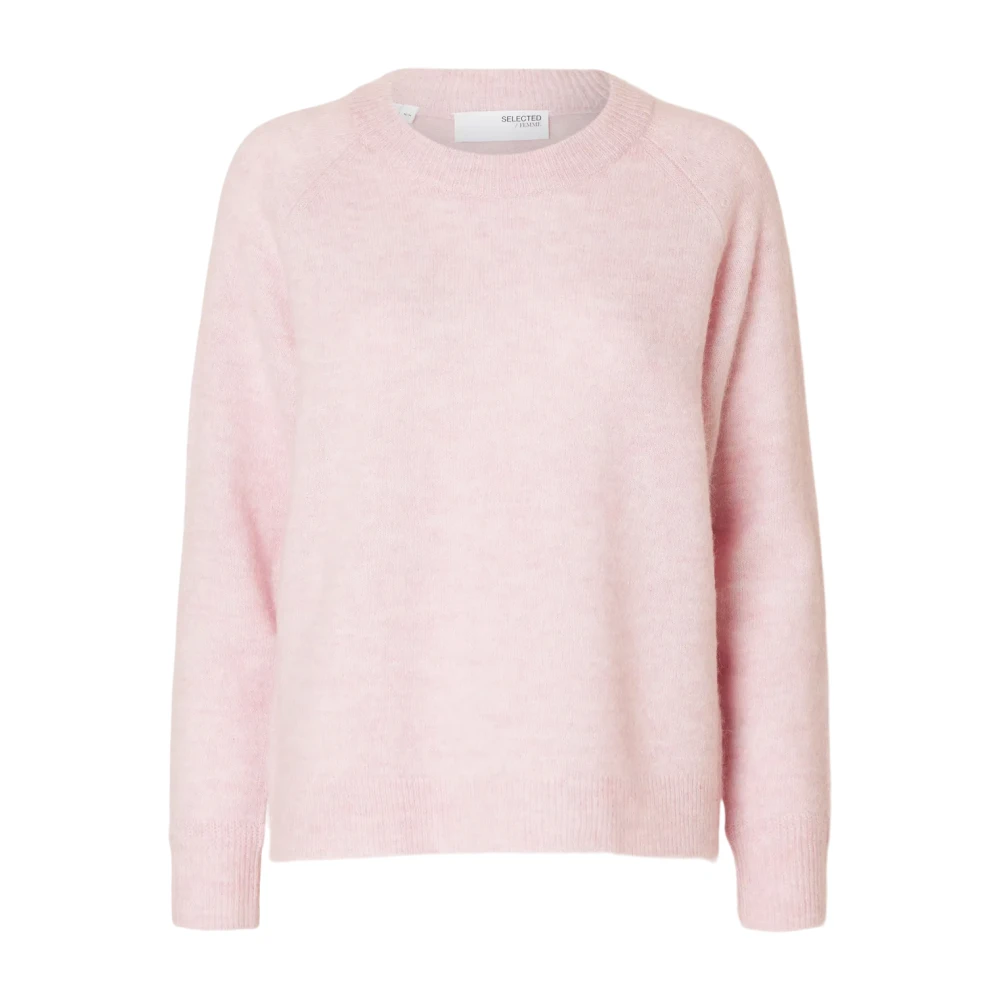 Slflulu LS Knit O-Neck Bleached Mauve Detail:MELANGE M
