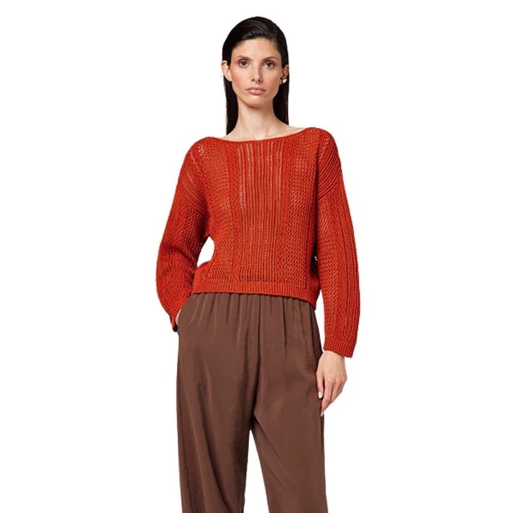 Alpha Studio Damen Orange Strickwaren, Mgröße: