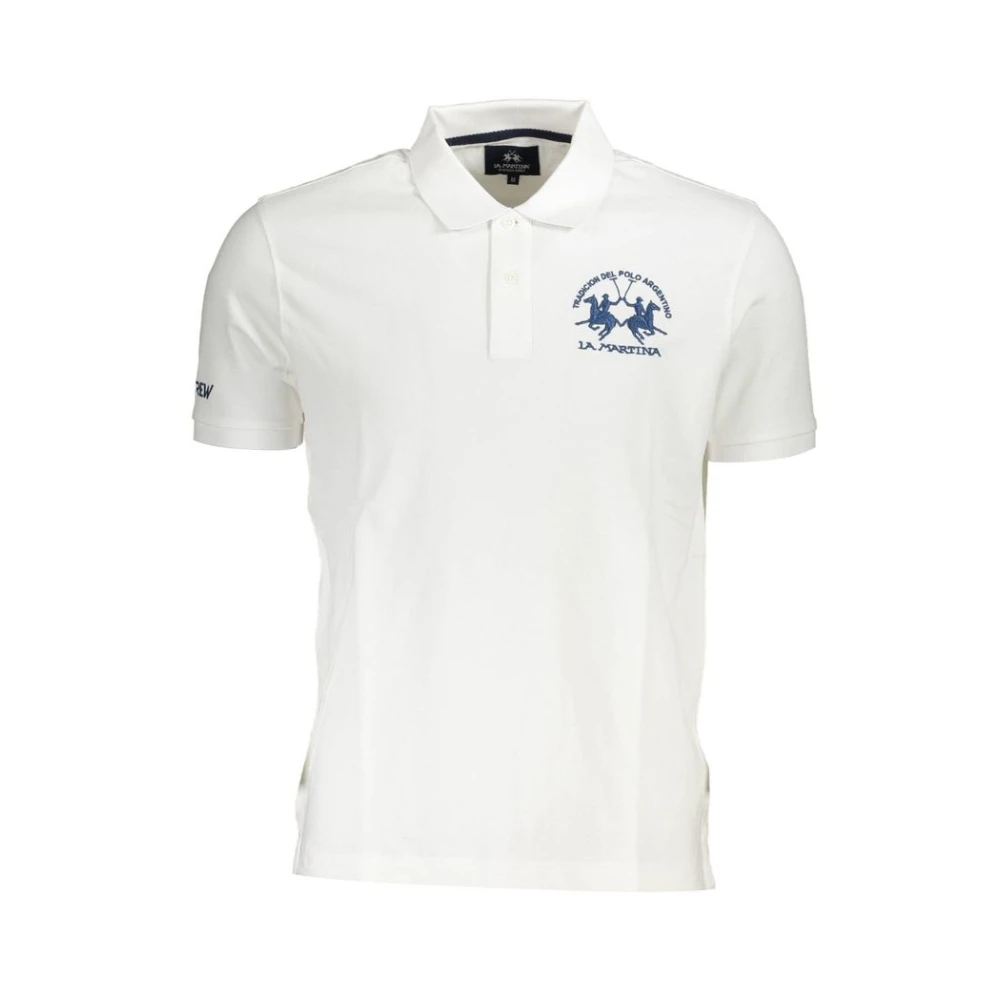La Martina Men's White Polo Shirts, M, Cotton Polo Shirt