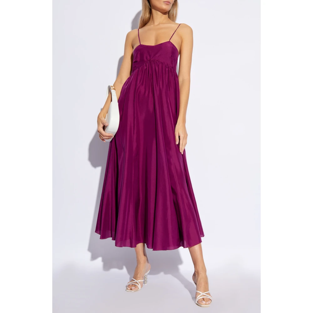 Forte Mouwloze jurk in zijde Purple Dames