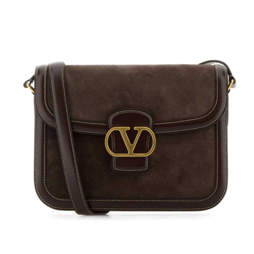 Valentino Bruine schoudertas met VLogo Signature Brown Dames