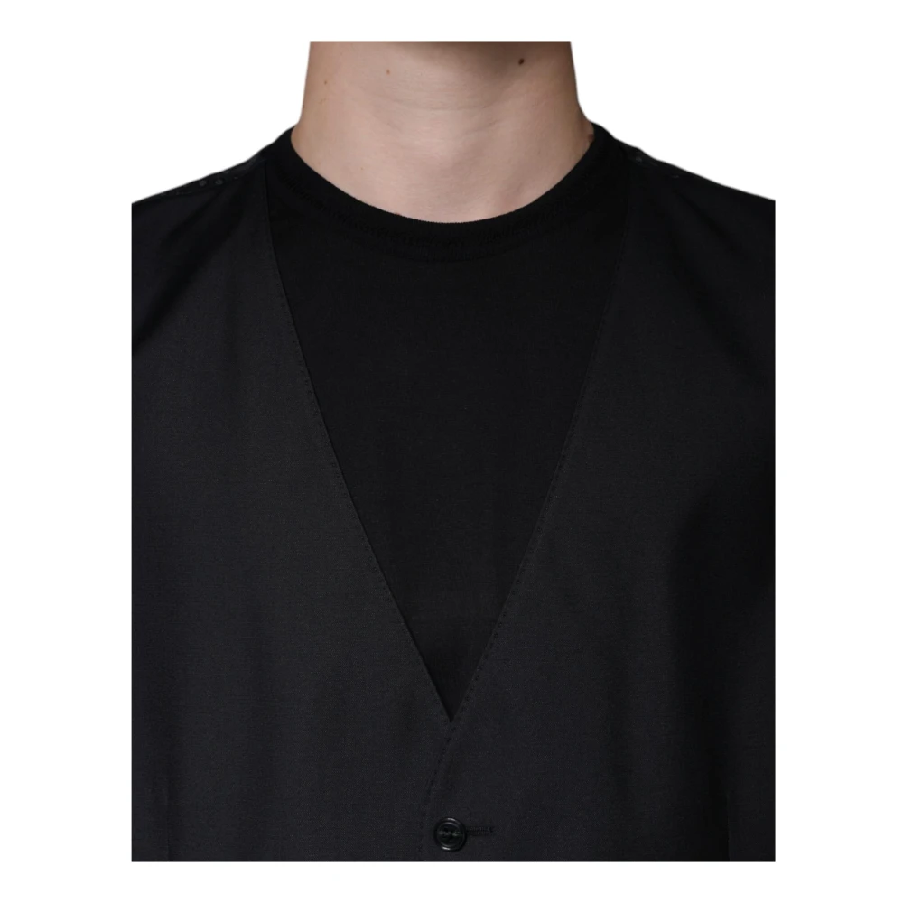 Dolce & Gabbana Zwarte wollen vestjurk Black Heren