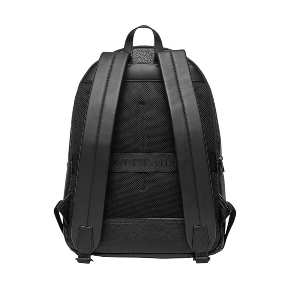 Tommy Hilfiger Zwarte Polyurethaan Polyester Heren Rugzak Black Heren