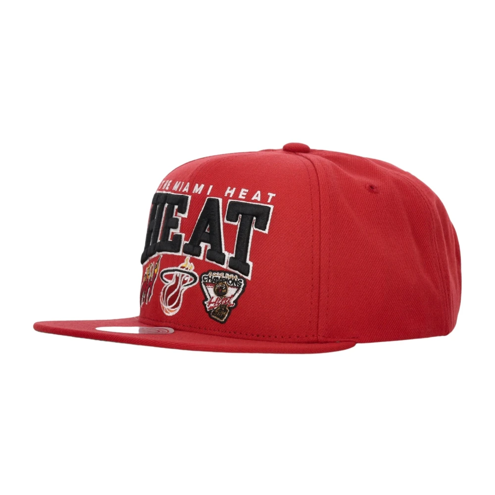 Mitchell & Ness Men's Red Miami Heat Nba Champ Snapback Cap
