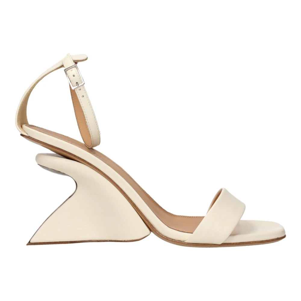 Off White , High Heel Sandals, Female, Beige, 3 Uk, Owih058lea0010303 Platform Sandals