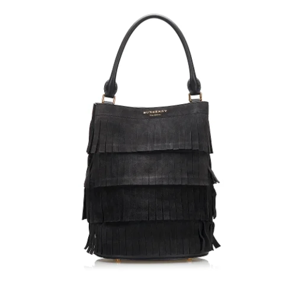 Burberry Vintage Pre-owned Suede shoulder-bags Black Dames