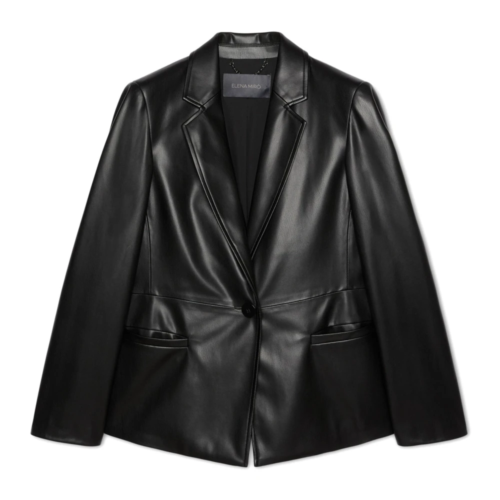 Elena Mirò Blazer met één knoop Black Dames
