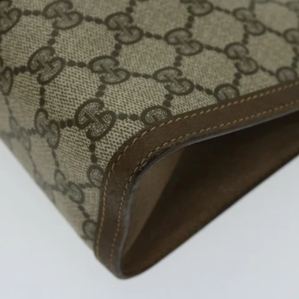 Gucci Vintage Pre-owned Leather clutches Beige Dames