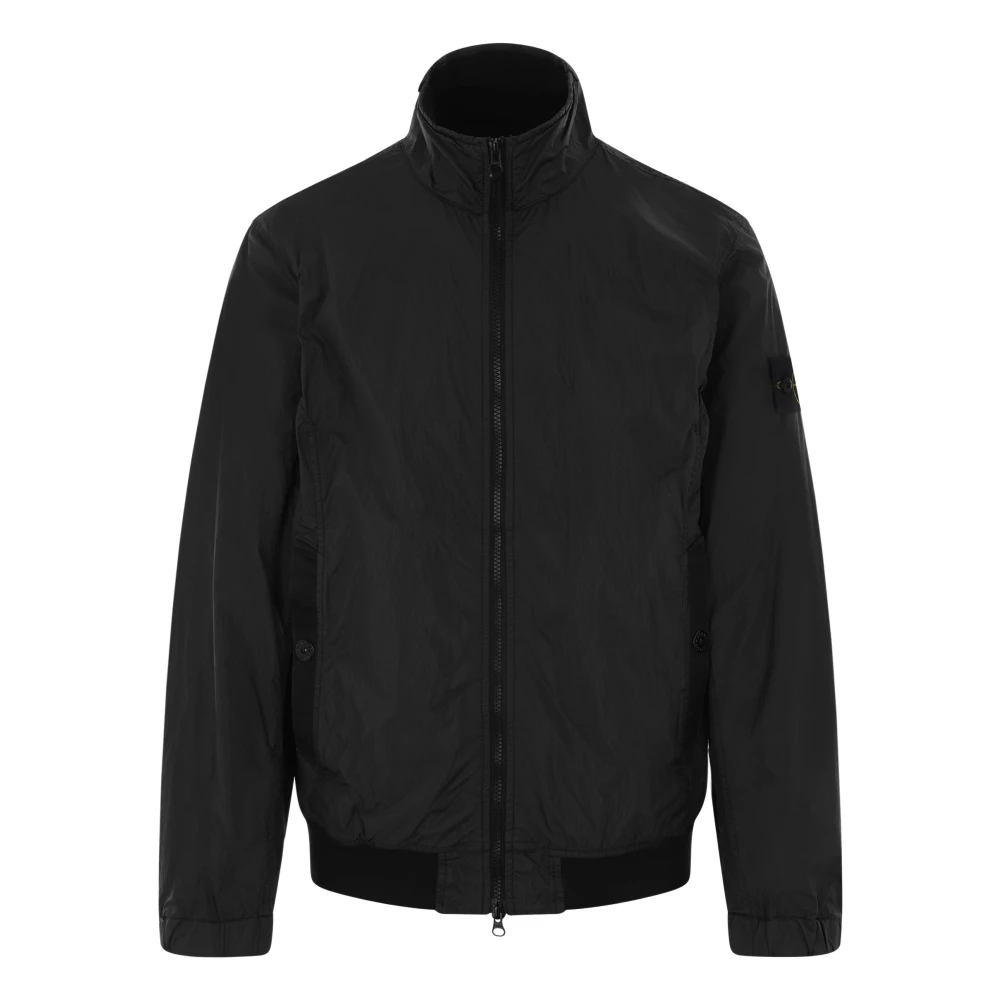 Stone Island Zwarte Nylon Bomberjack Black Heren