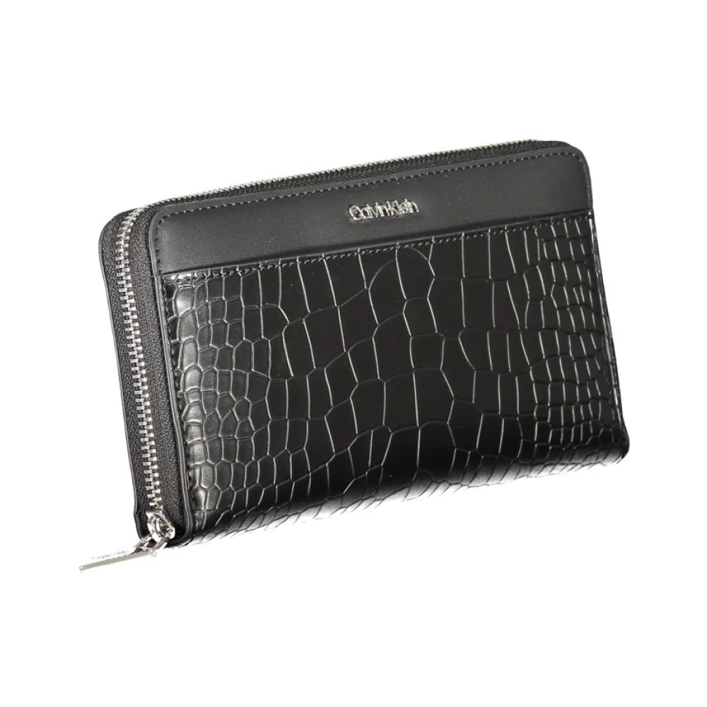 Calvin Klein Zwarte Polyester Portemonnee met RFID-blokkering Black Dames