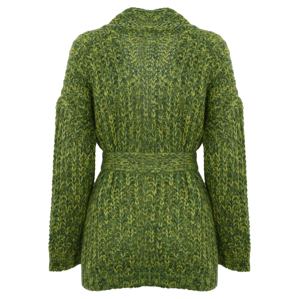 Max Mara Weekend Oversized Mohair Cardigan V-Hals Groen Green Dames